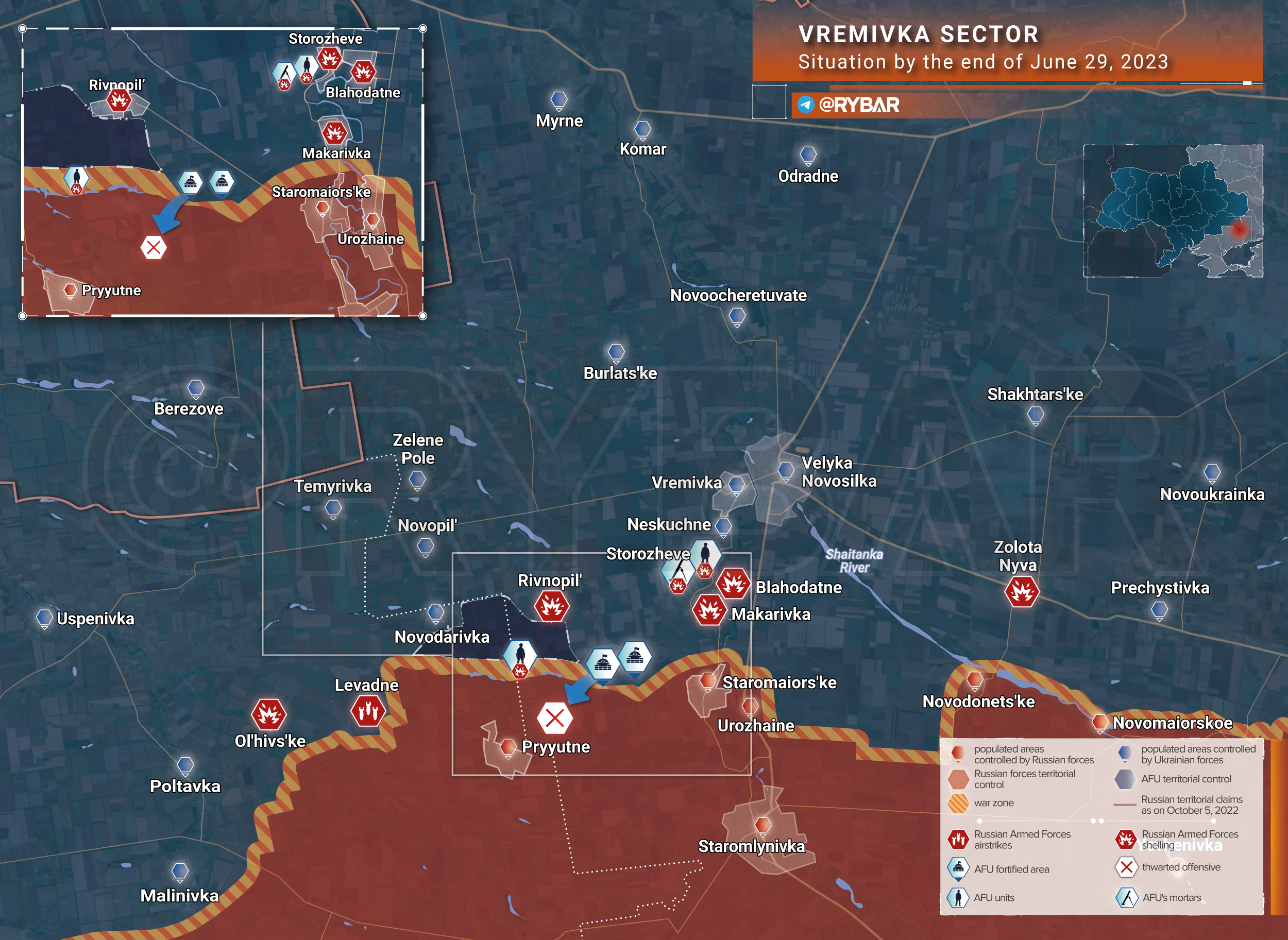 Ситуация на фронте украины на сегодняшний день карта