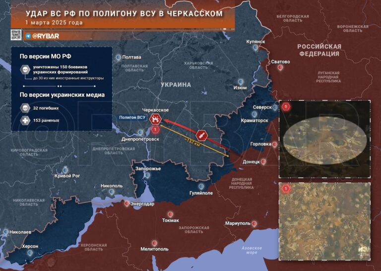Об ударе ОТРК «Искандер» по полигону ВСУ в Днепропетровской области