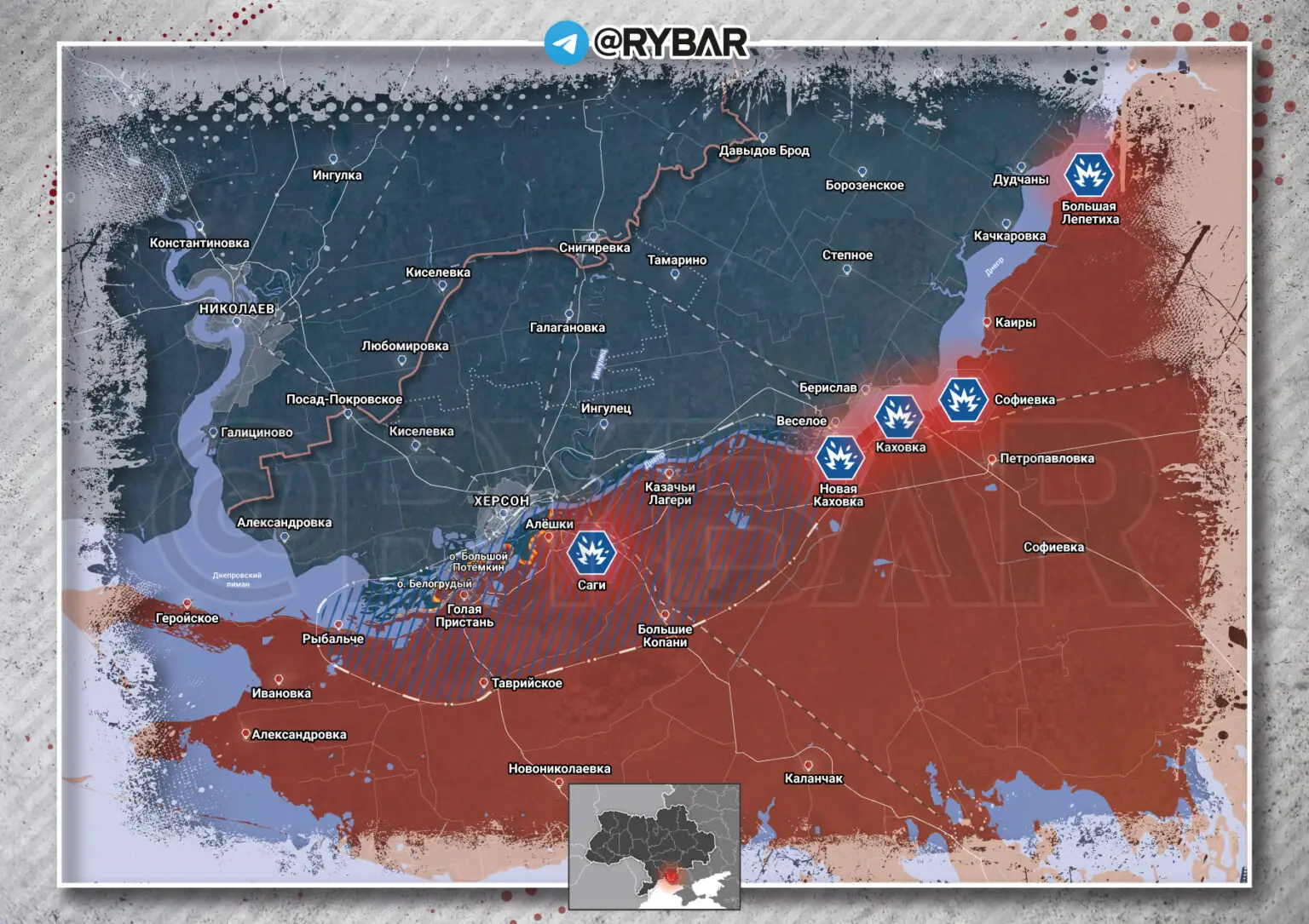 Новая каховка карта боевых действий