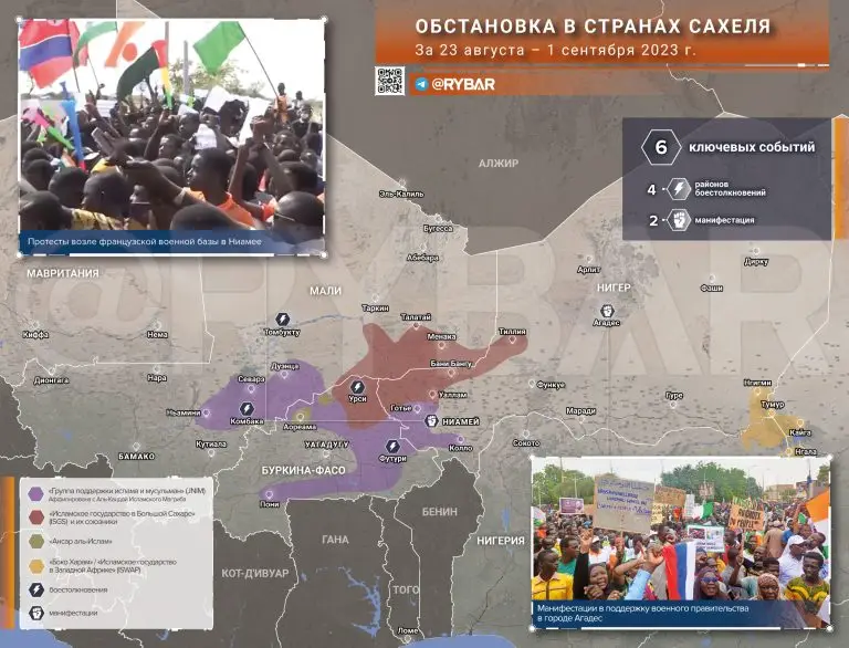Обстановка в африканском Сахеле за 23 августа — 1 сентября 2023 года