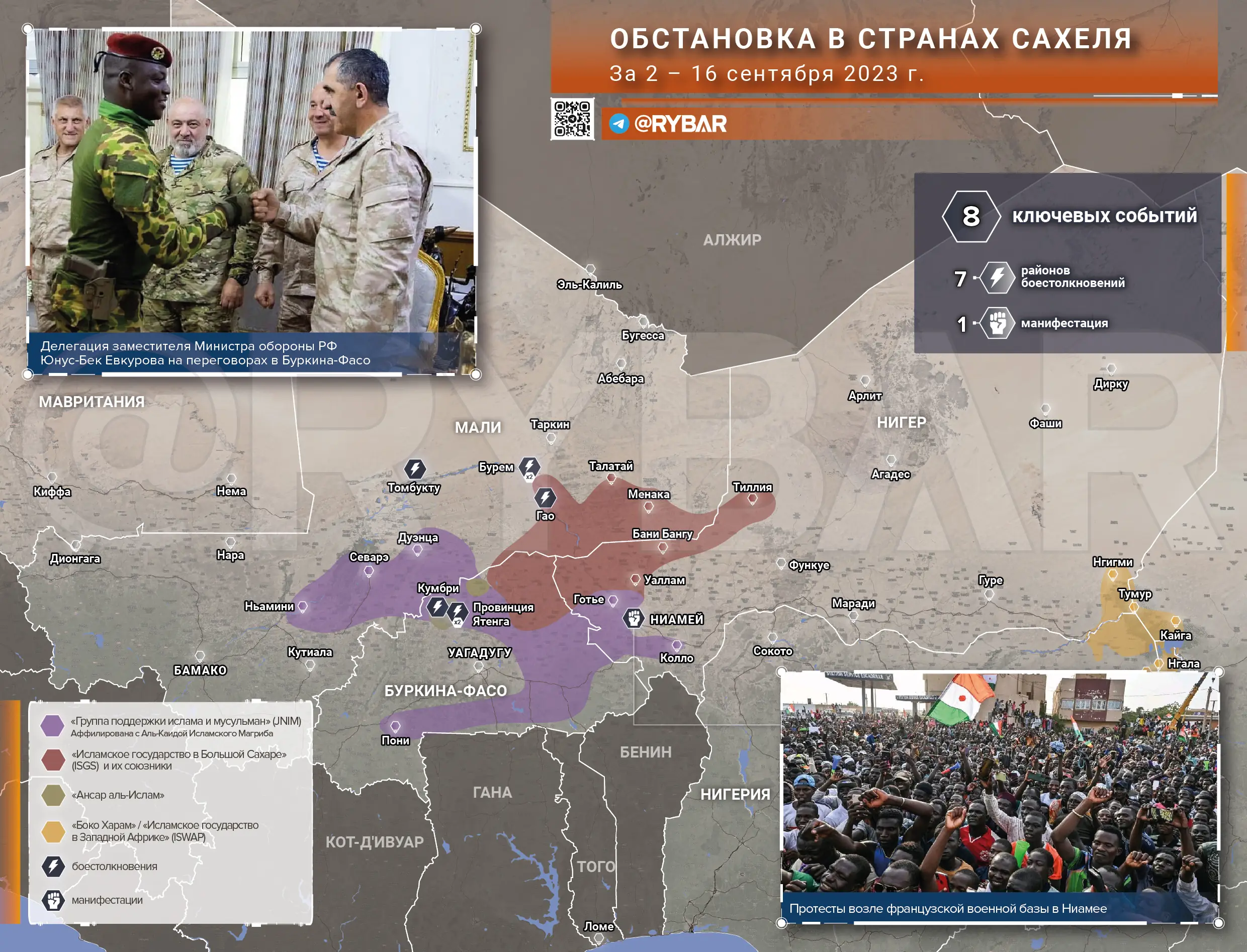 Обстановка в африканском Сахеле за 2 — 16 сентября 2023 года