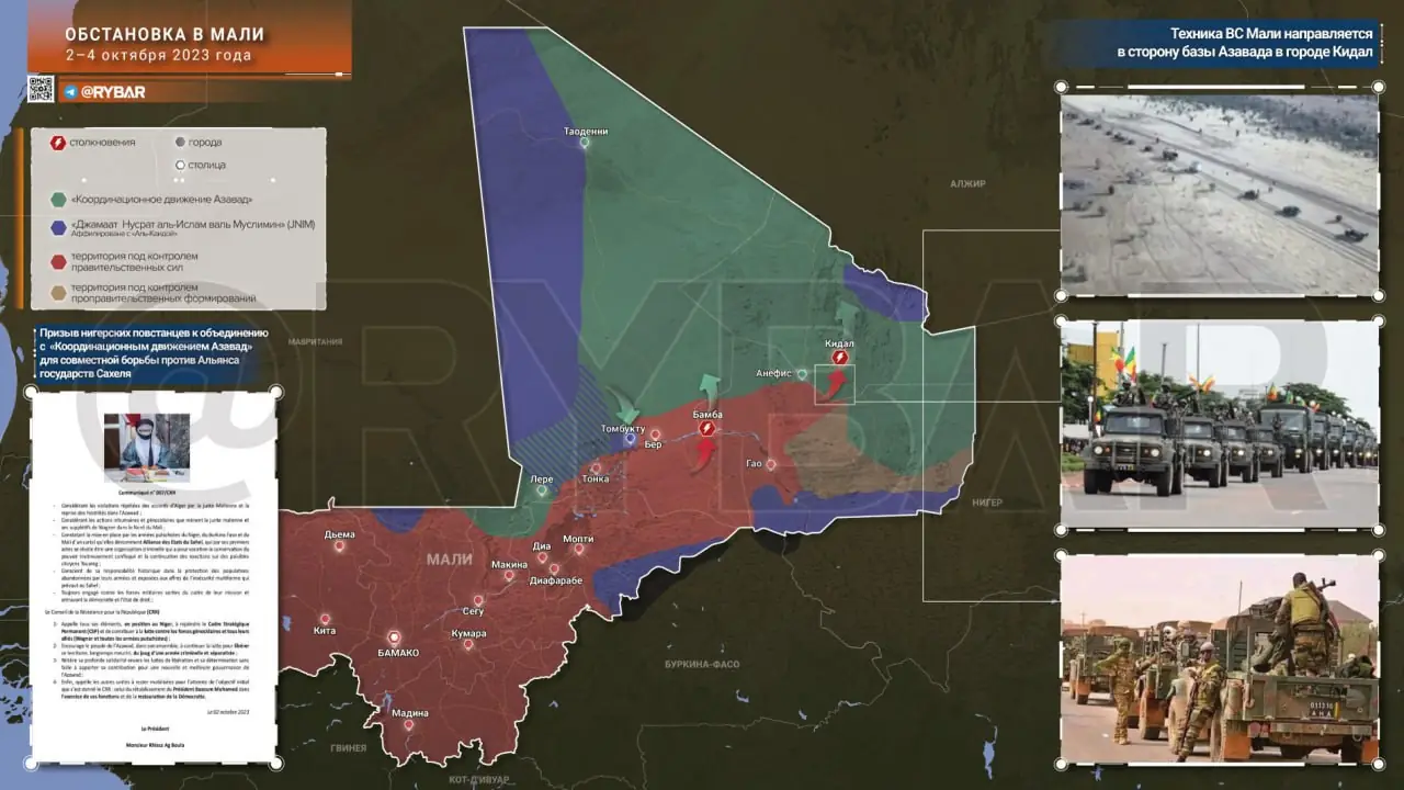 Обстановка в Мали за 2 – 4 октября 2023 года