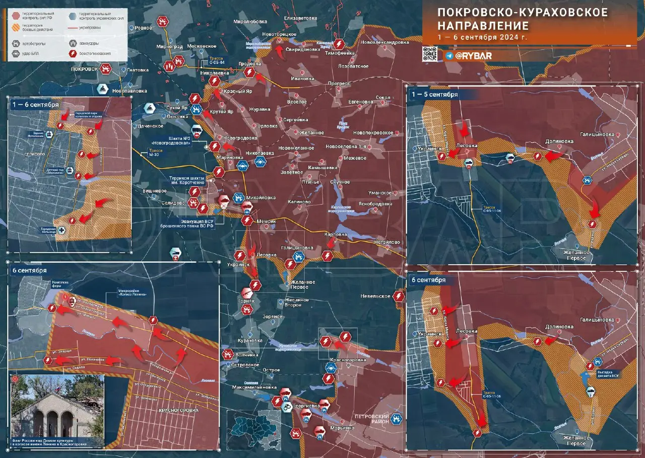 Покровско-Кураховское направление: наступление российских войск на Курахово и освобождение северо-западных окраин Красногоровки