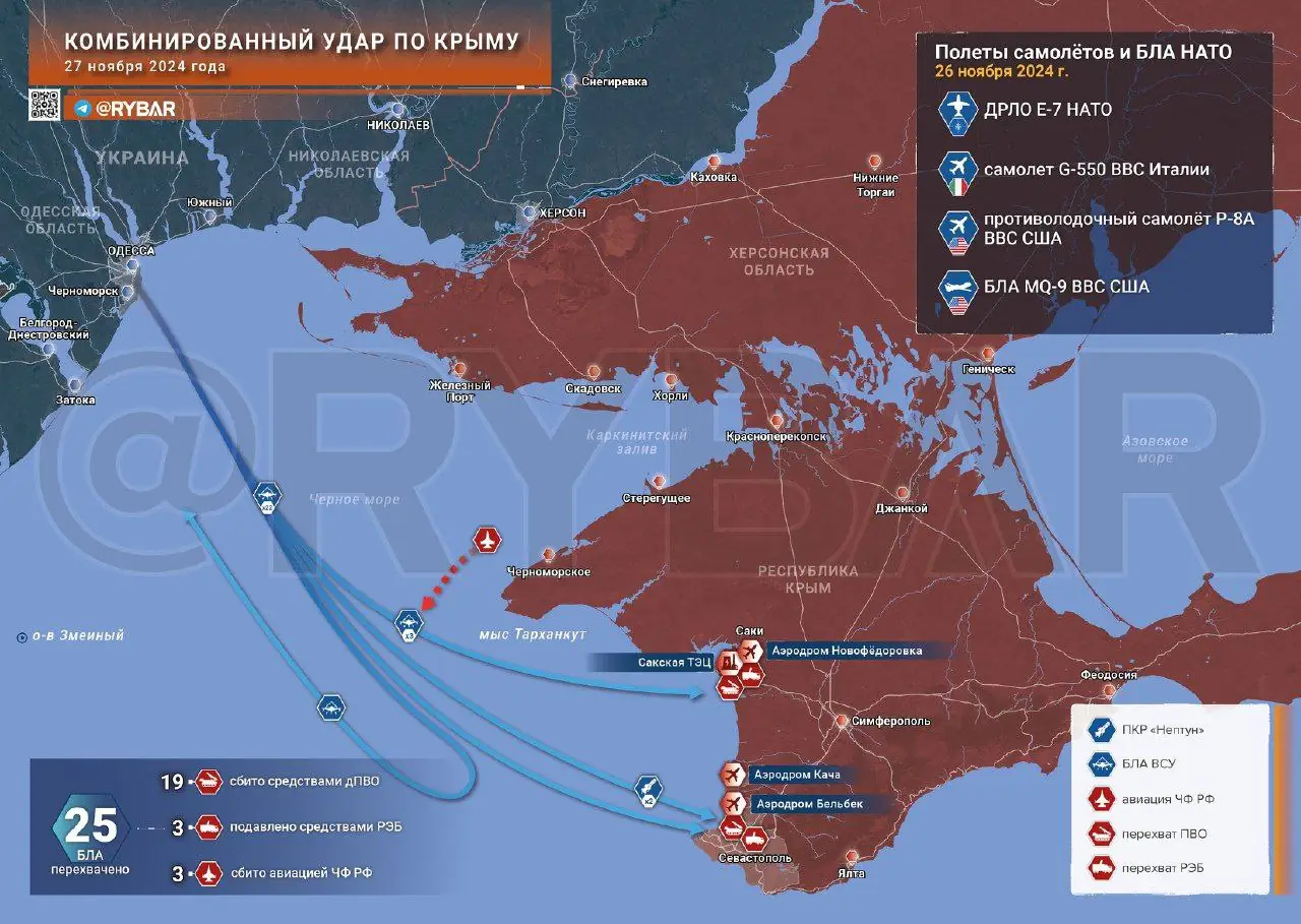 О комбинированном ударе ВСУ по Крыму и Севастополю