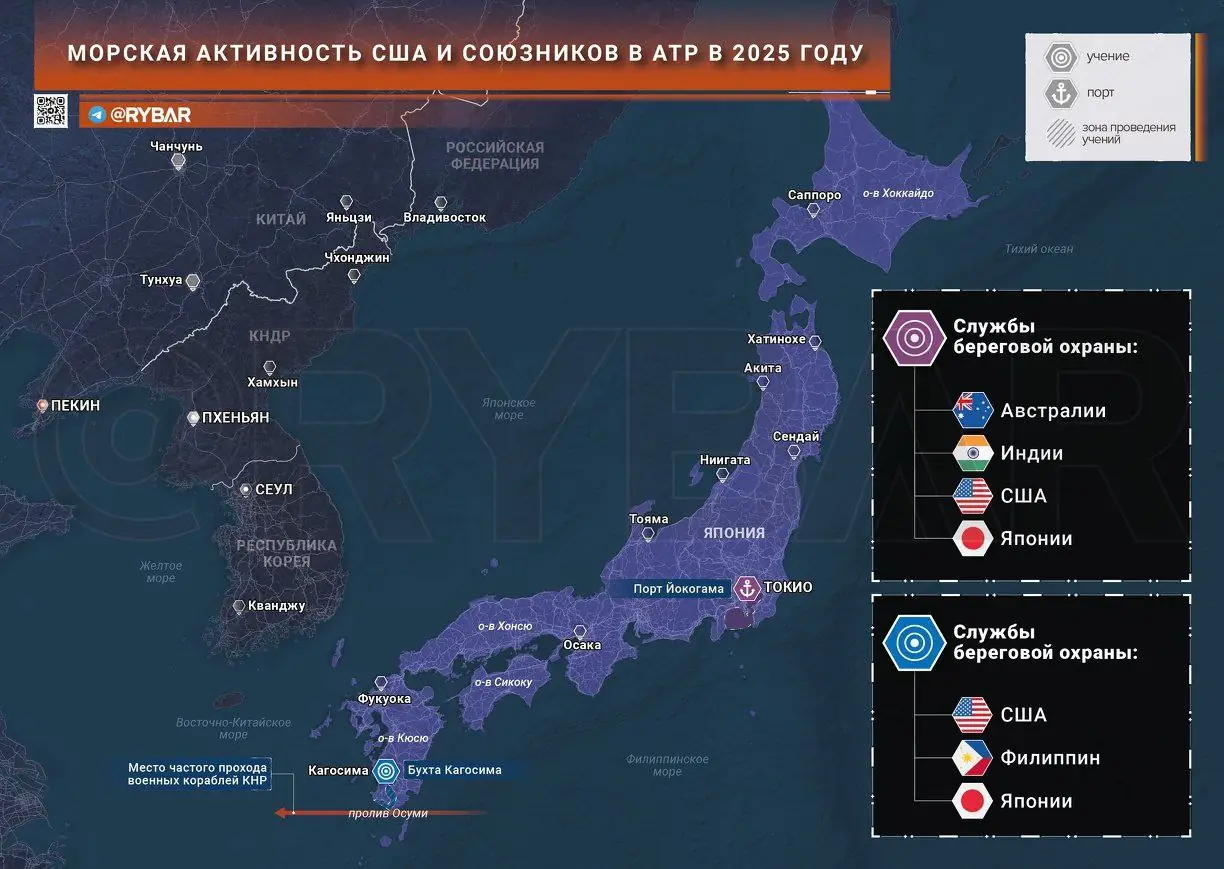 Об активности США и их союзников в акватории АТР в 2025 году