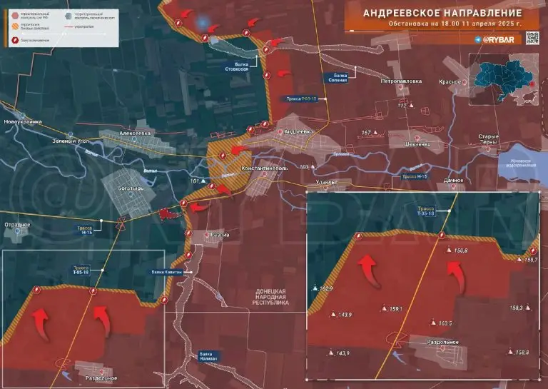 Итоги первых дней апреля: Обстановка на Андреевском направлении