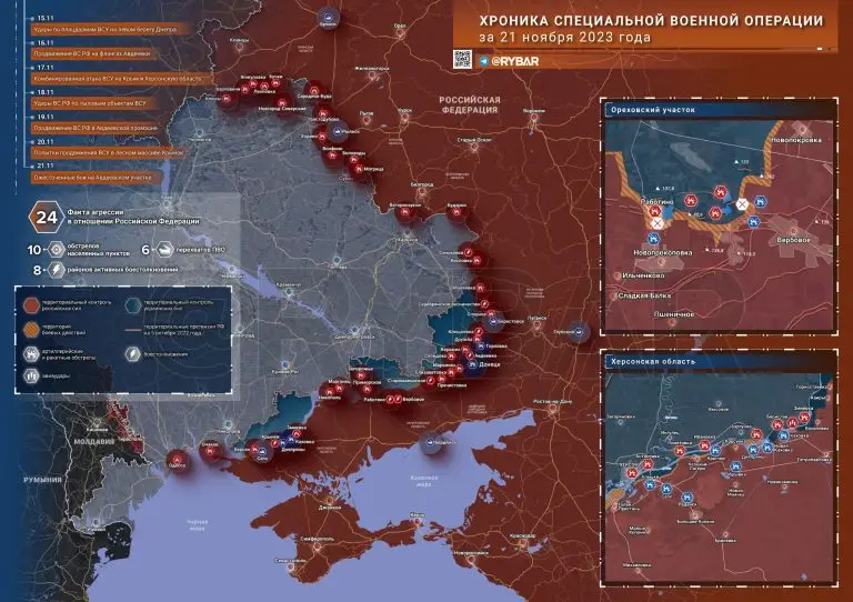 Что происходит в зоне СВО: хроника за 21 ноября