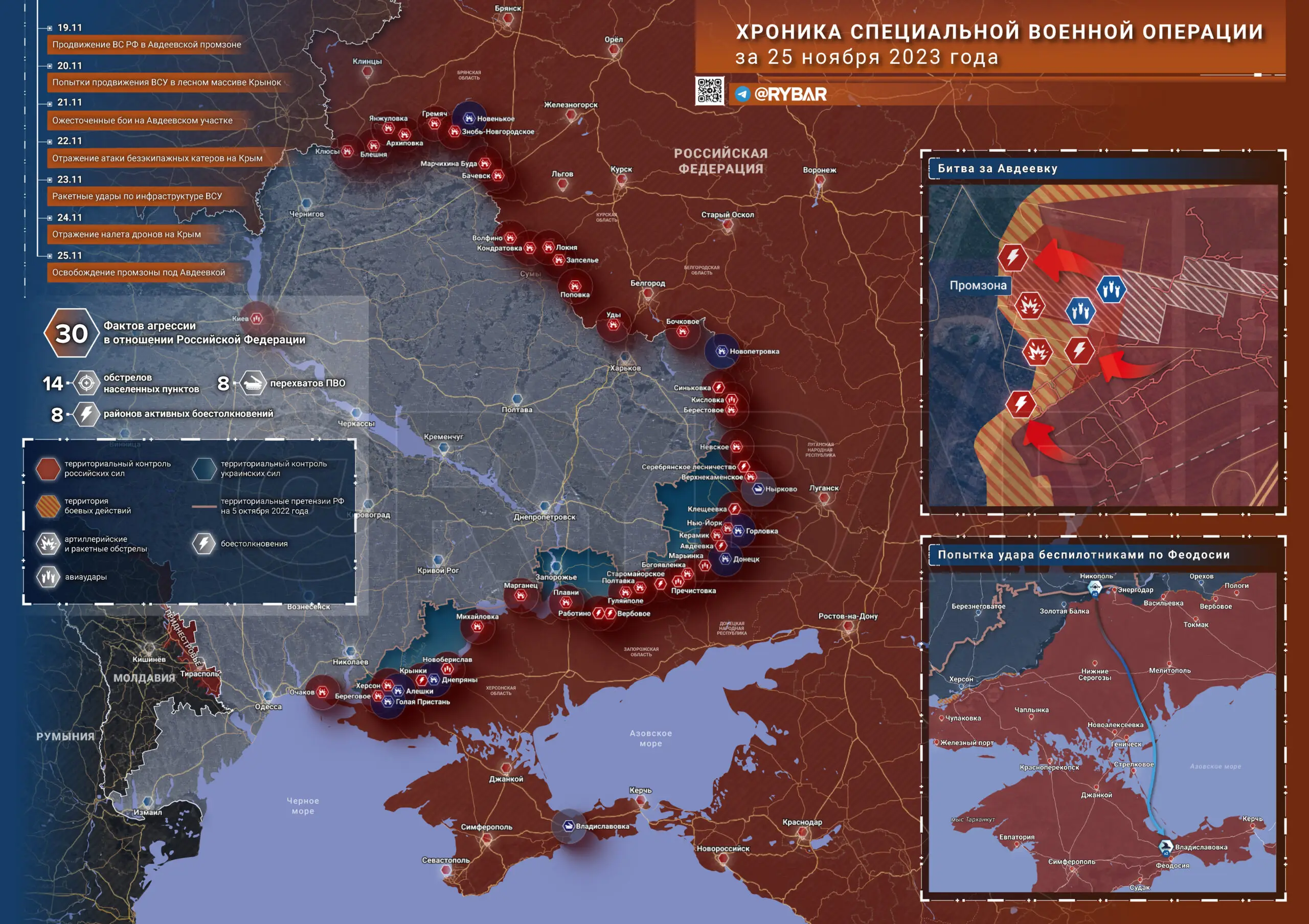 Что происходит в зоне СВО: хроника за 25 ноября