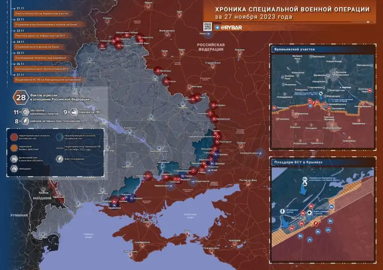 Что происходит в зоне СВО: хроника за 27 ноября