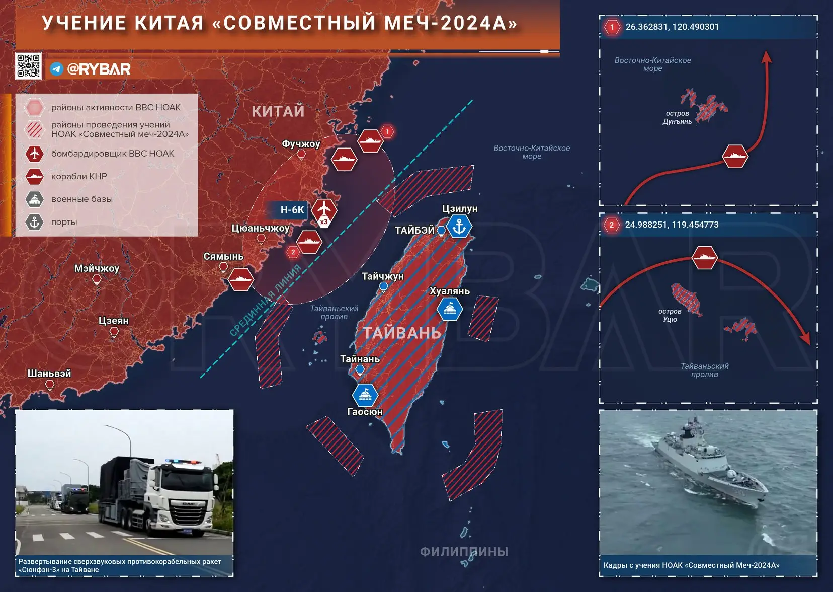 Учения Китая «Совместный меч-2024А»