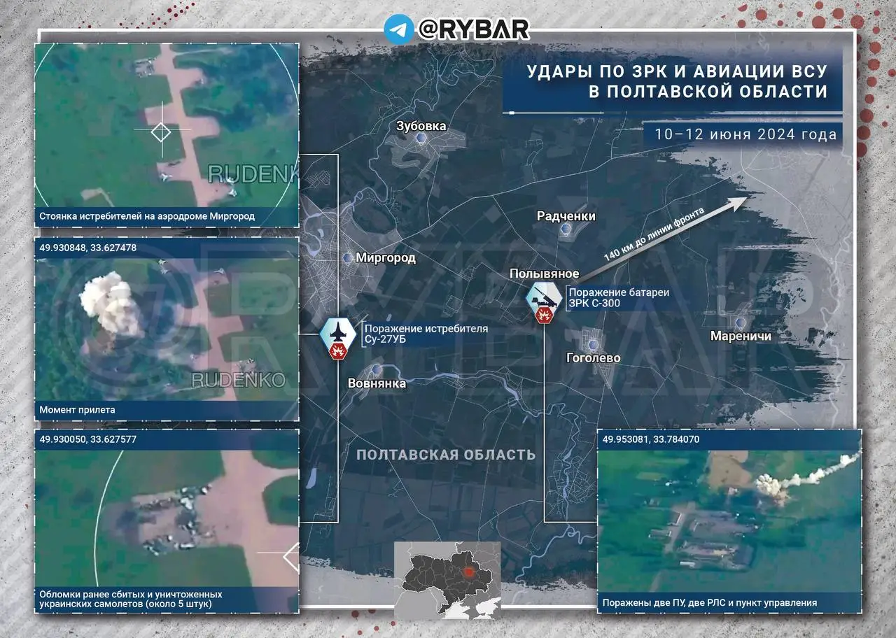 Об ударах ВС РФ по целям в Полтавской области