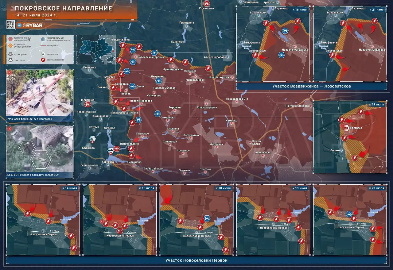 Покровское направление: наступление российских войск в Лозоватском, Прогрессе и Новосёловке Первой