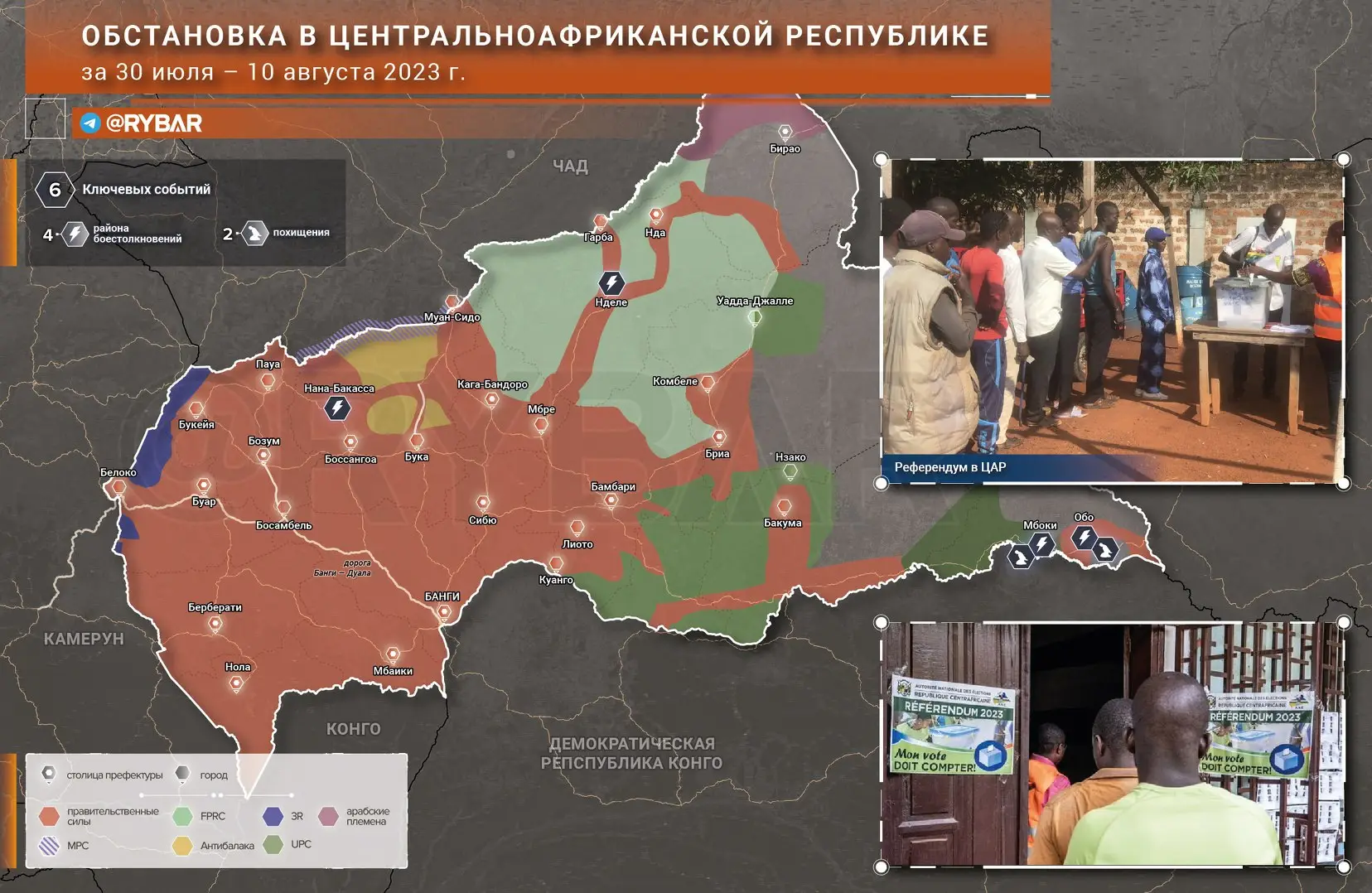 Обстановка в Центральноафриканской республике за 30 июля — 10 августа 2023 года