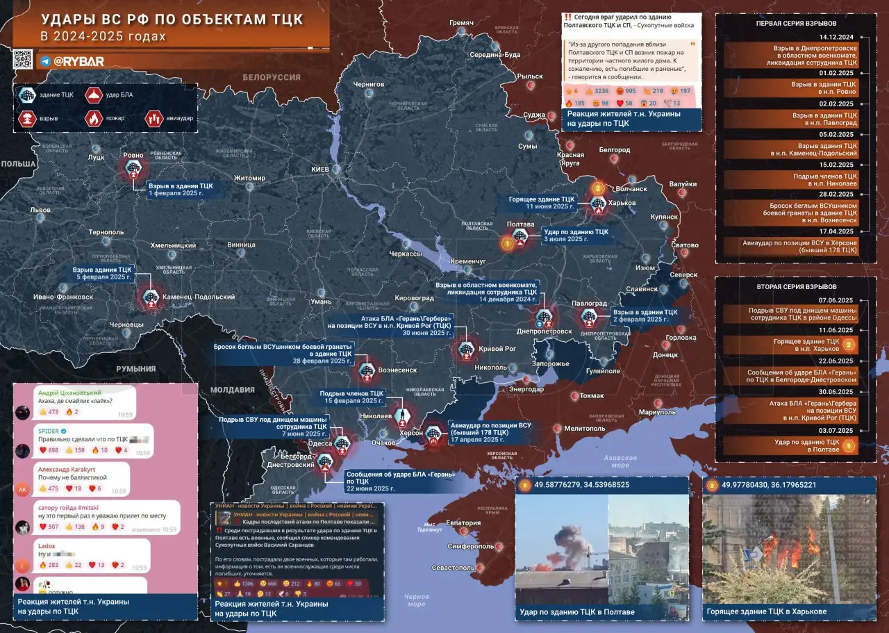 Удары по ТЦК