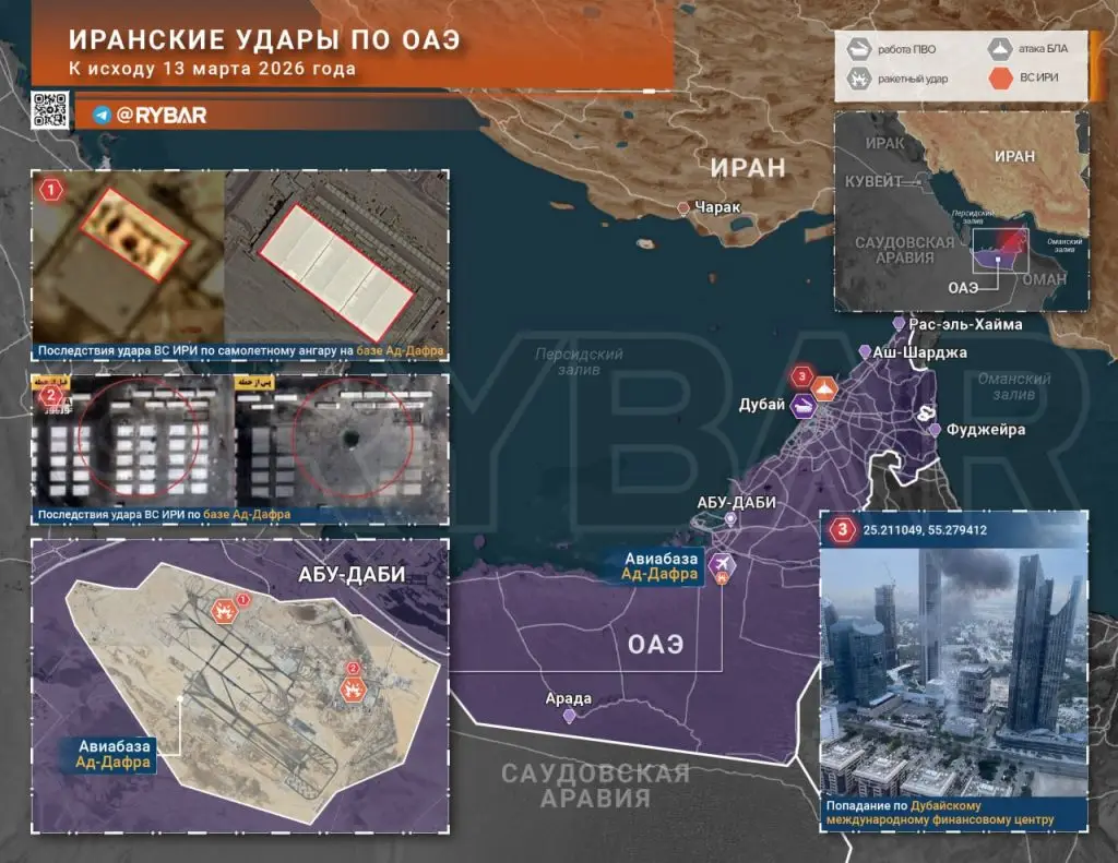 Иранская война. Главные события к исходу 13 марта