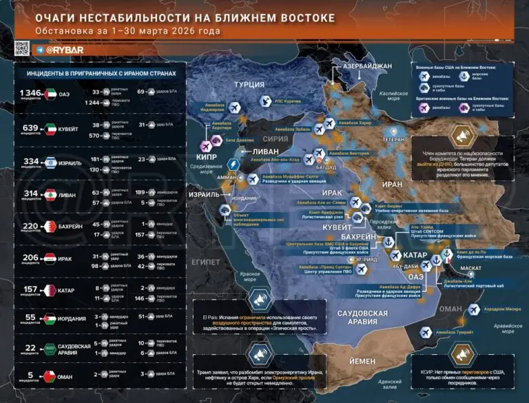 Иранская война. Гглавные события к исходу 30 марта