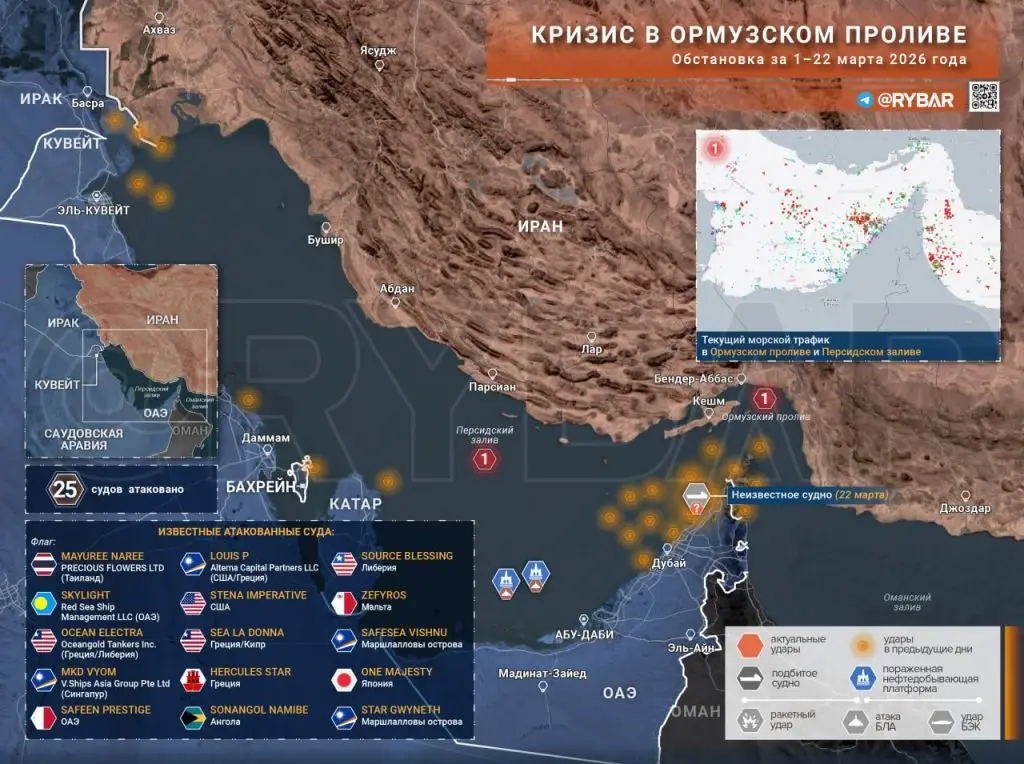 Иранская война. Главные события к исходу 22 марта