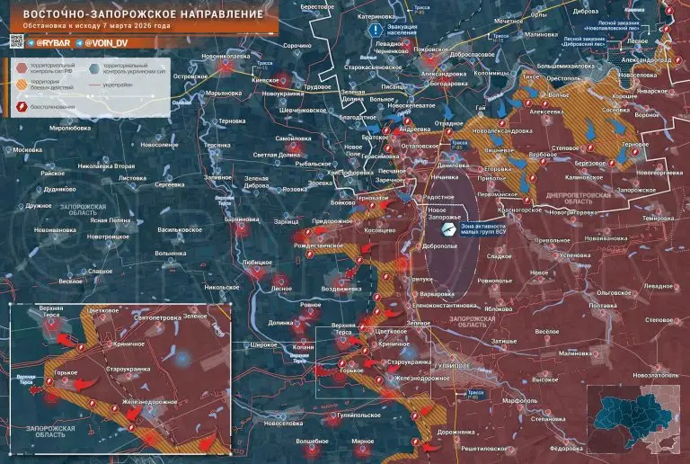 Обстановка на Восточно-Запорожском направлении