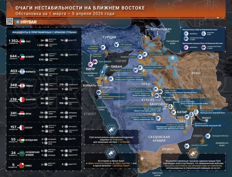 Иранская война. Главные события к исходу 5 апреля