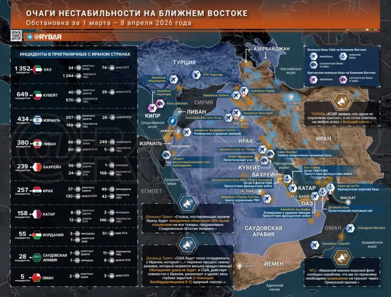 Иранская война. Главные события к исходу 8 апреля