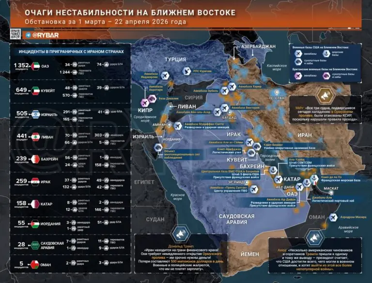 Иранская война: главные события к исходу 22 апреля