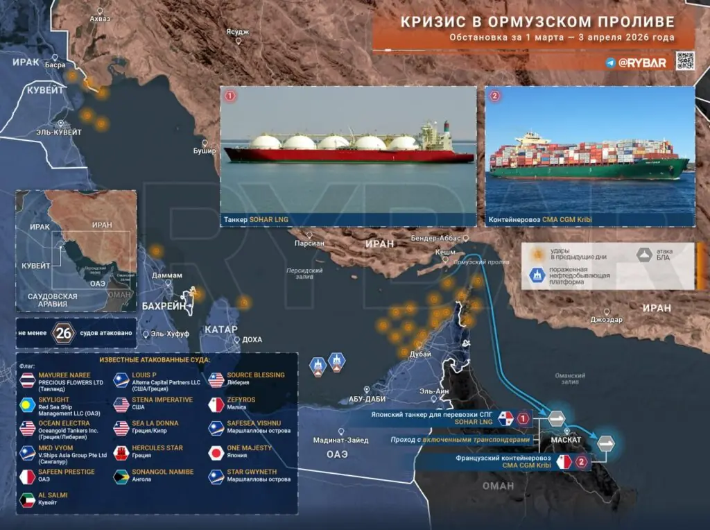 Иранская война. Главные события к исходу 3 апреля